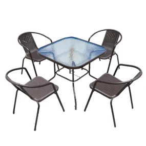 5 Piece Outdoor Weather Resistant Patio Chair Set