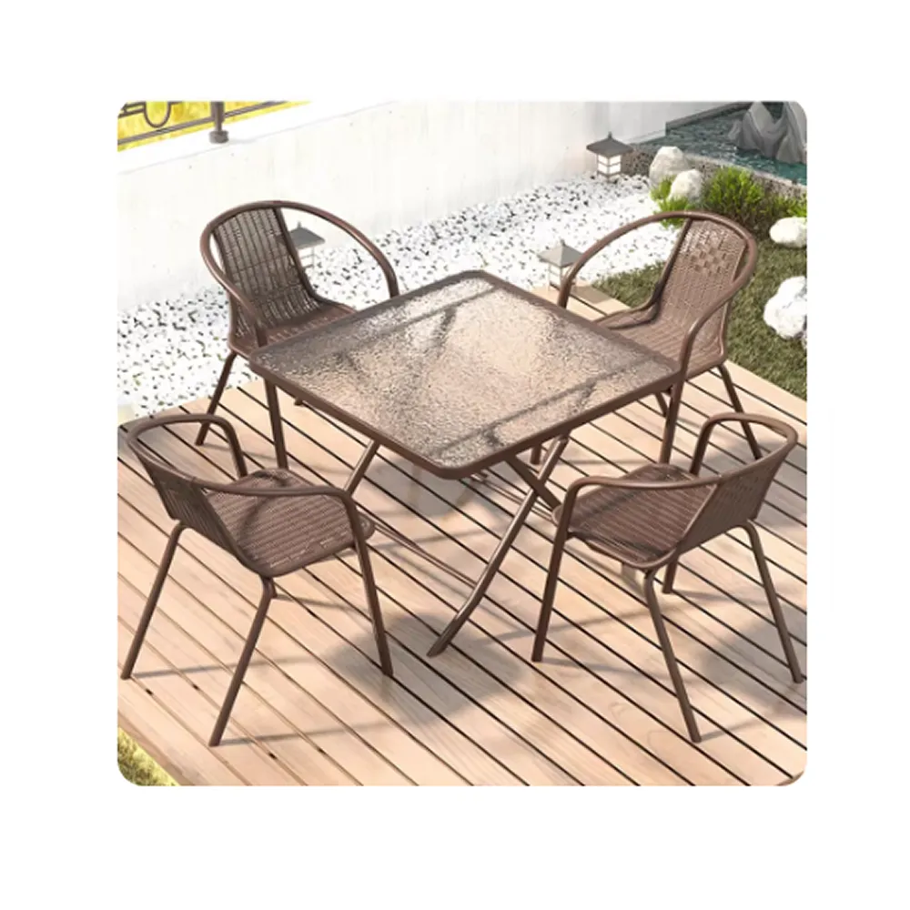 5 Piece Outdoor Weather Resistant Patio Chair Set
