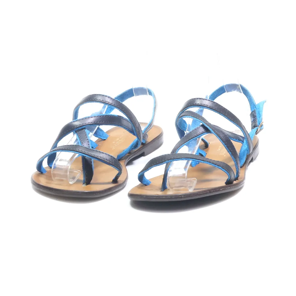 A. Giannetti Flat Sandals Leather Blue Colour For Women