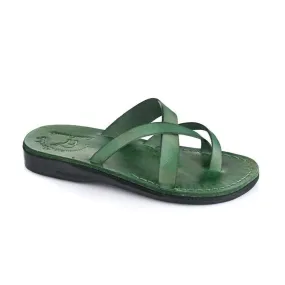 Abigail - Leather Toe Sandal | Green