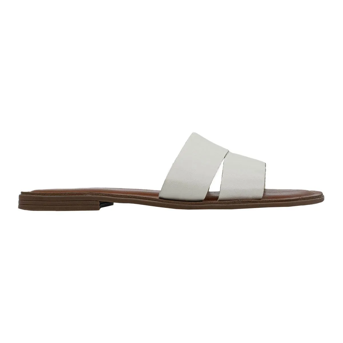 Aldo Flat Sandals Leather White Colour For Women