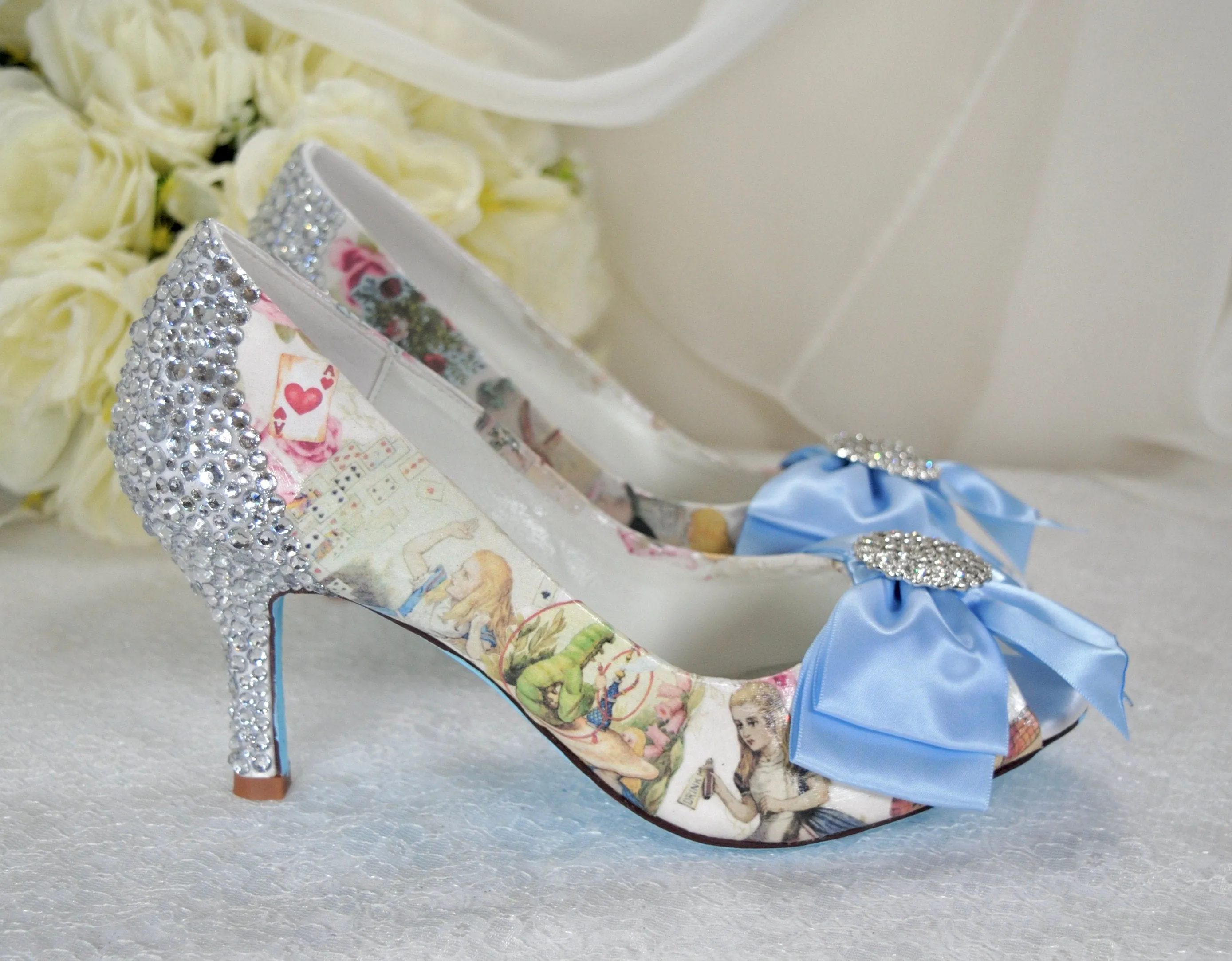 'Alice in Wonderland' Bridal Shoes with 3 Inch Heel