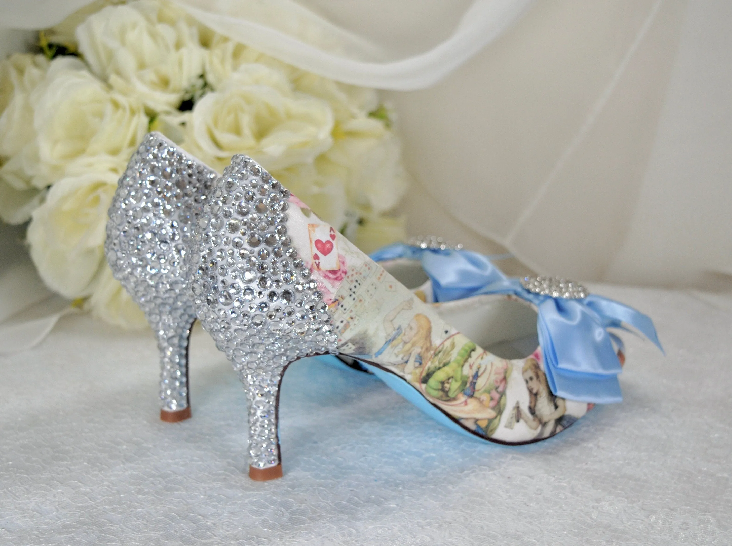 'Alice in Wonderland' Bridal Shoes with 3 Inch Heel