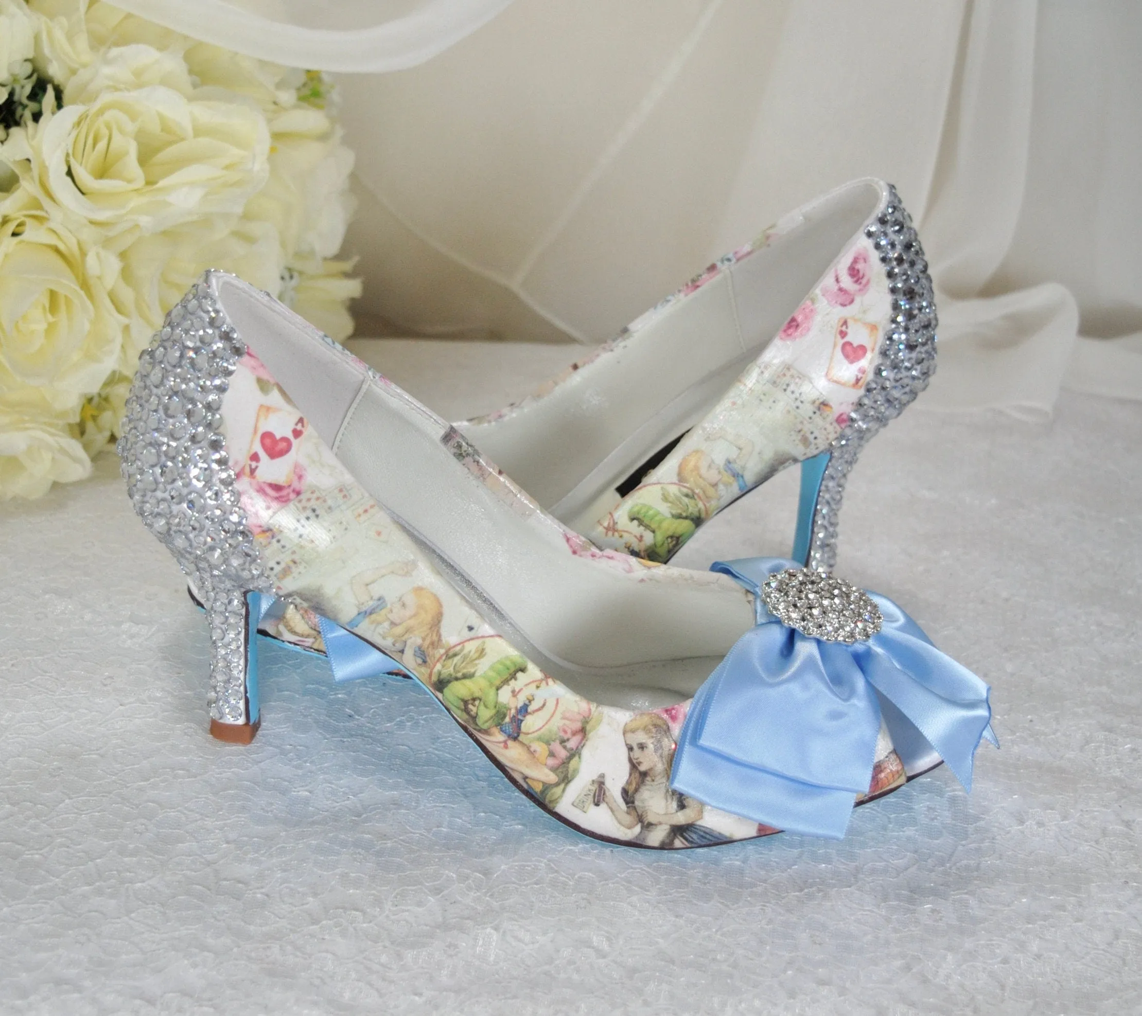 'Alice in Wonderland' Bridal Shoes with 3 Inch Heel