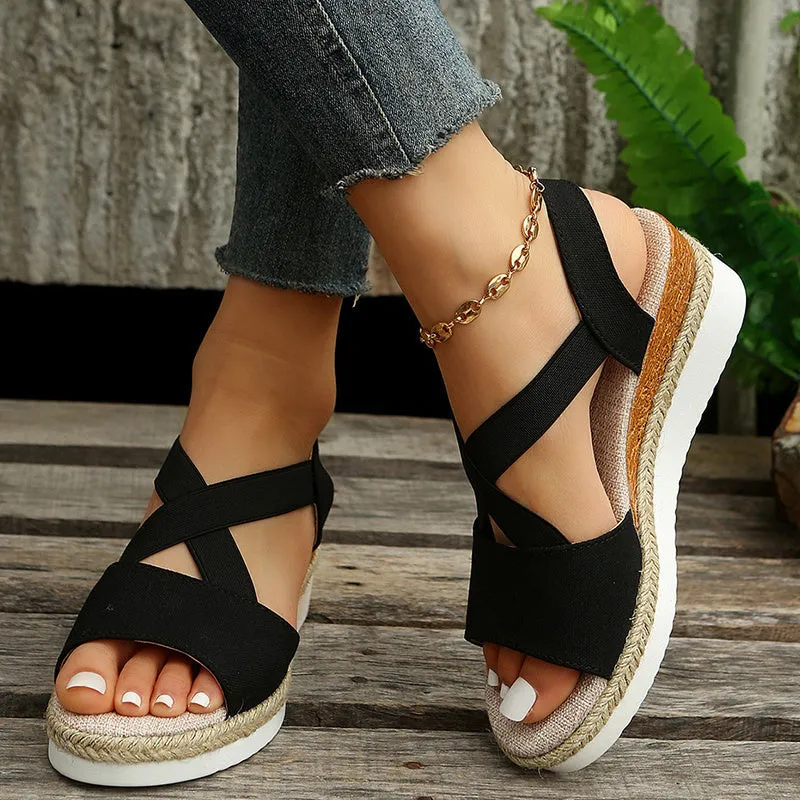 Alison – Women's Cross-Strap Platform Wedge Sandals