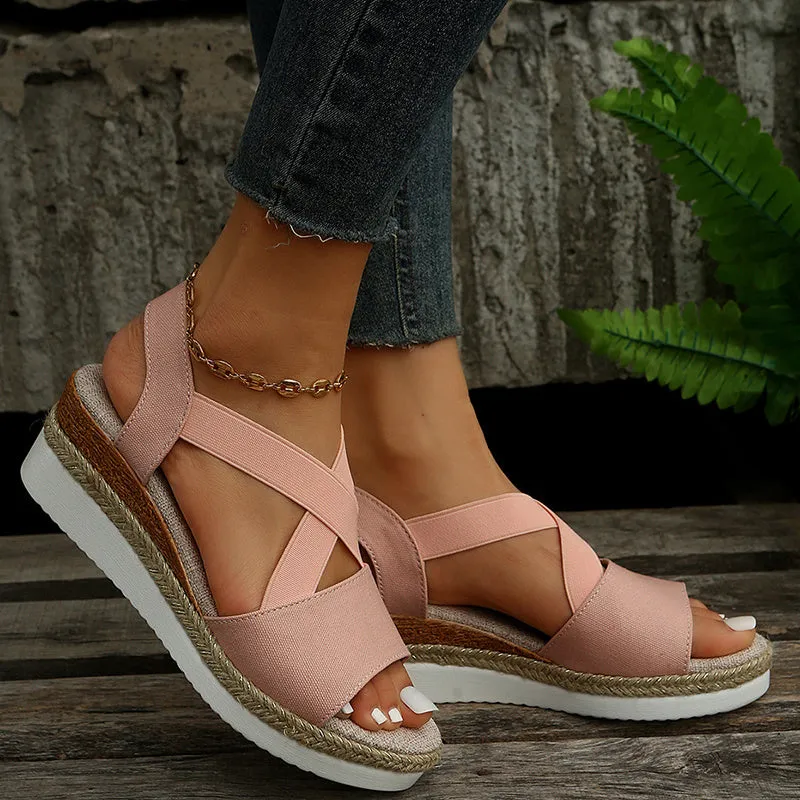 Alison – Women's Cross-Strap Platform Wedge Sandals