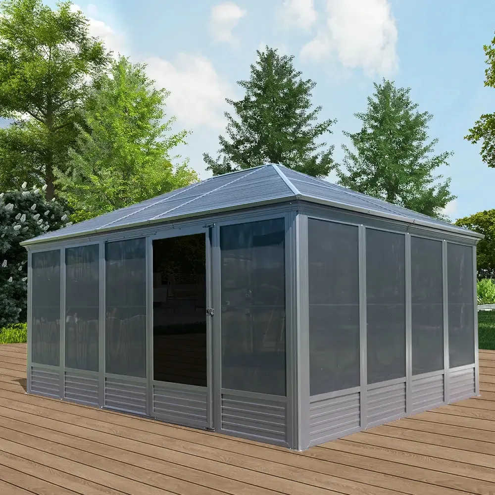 All-Season Sunroom with Double Sliding Doors
