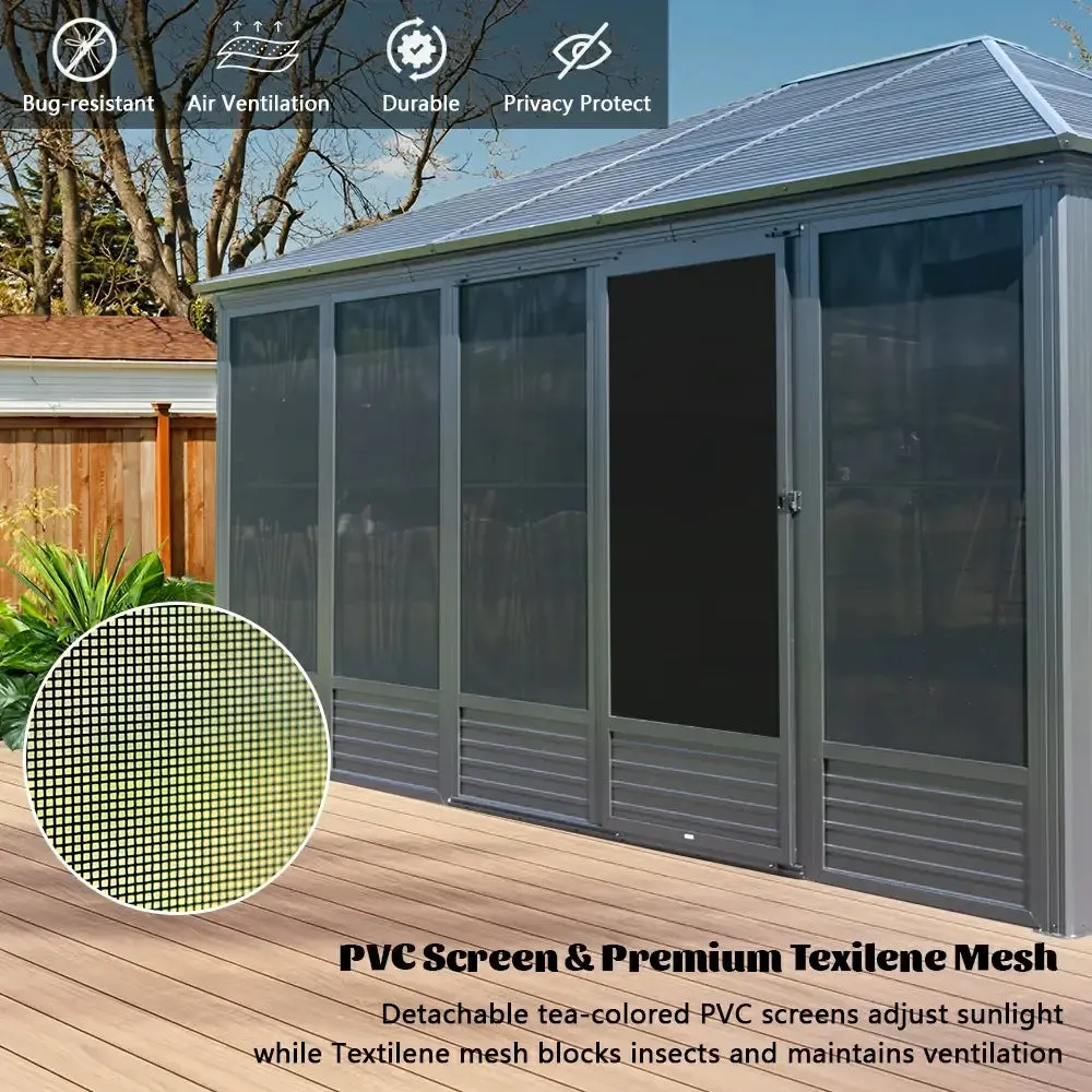 All-Season Sunroom with Double Sliding Doors