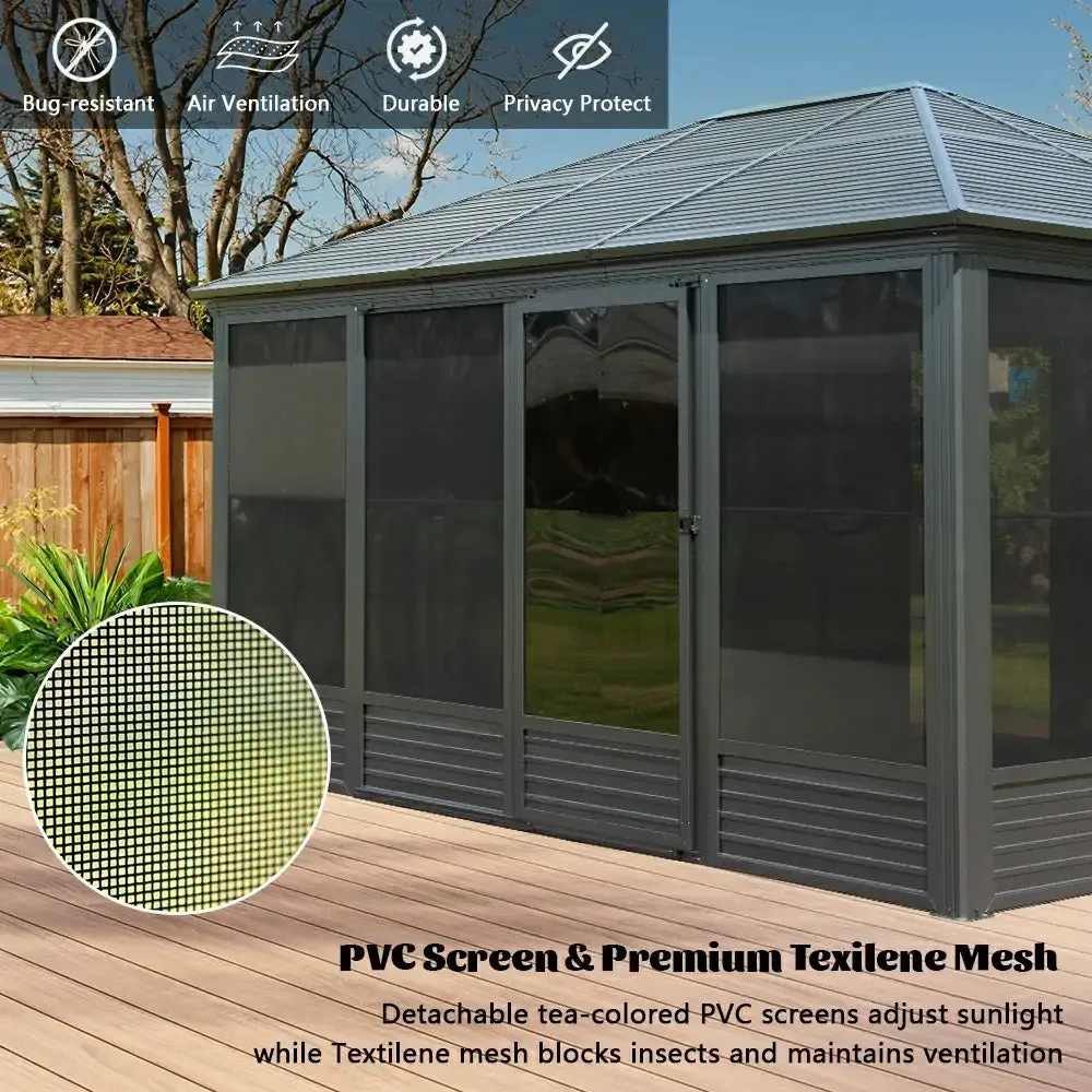 All-Season Sunroom with Double Sliding Doors