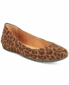 American Rag Women ELLIE Fabric Closed Toe Slide Flats Leopard Ballet Flat 6.5 M