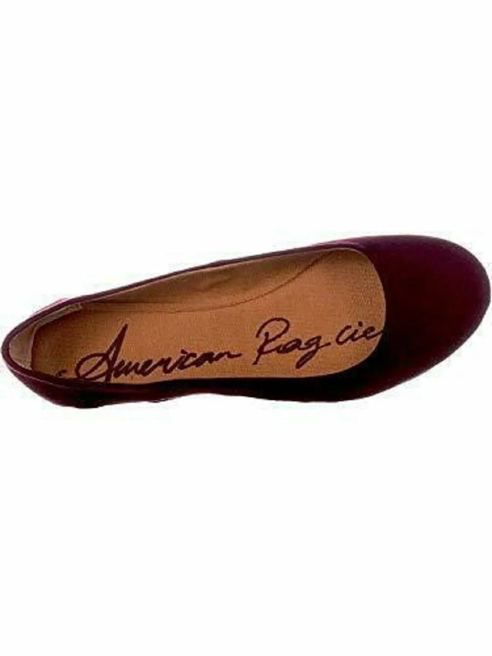 American Rag Women ELLIE Fabric Closed Toe Slide Flats Wine Ballet Flat US 7 M