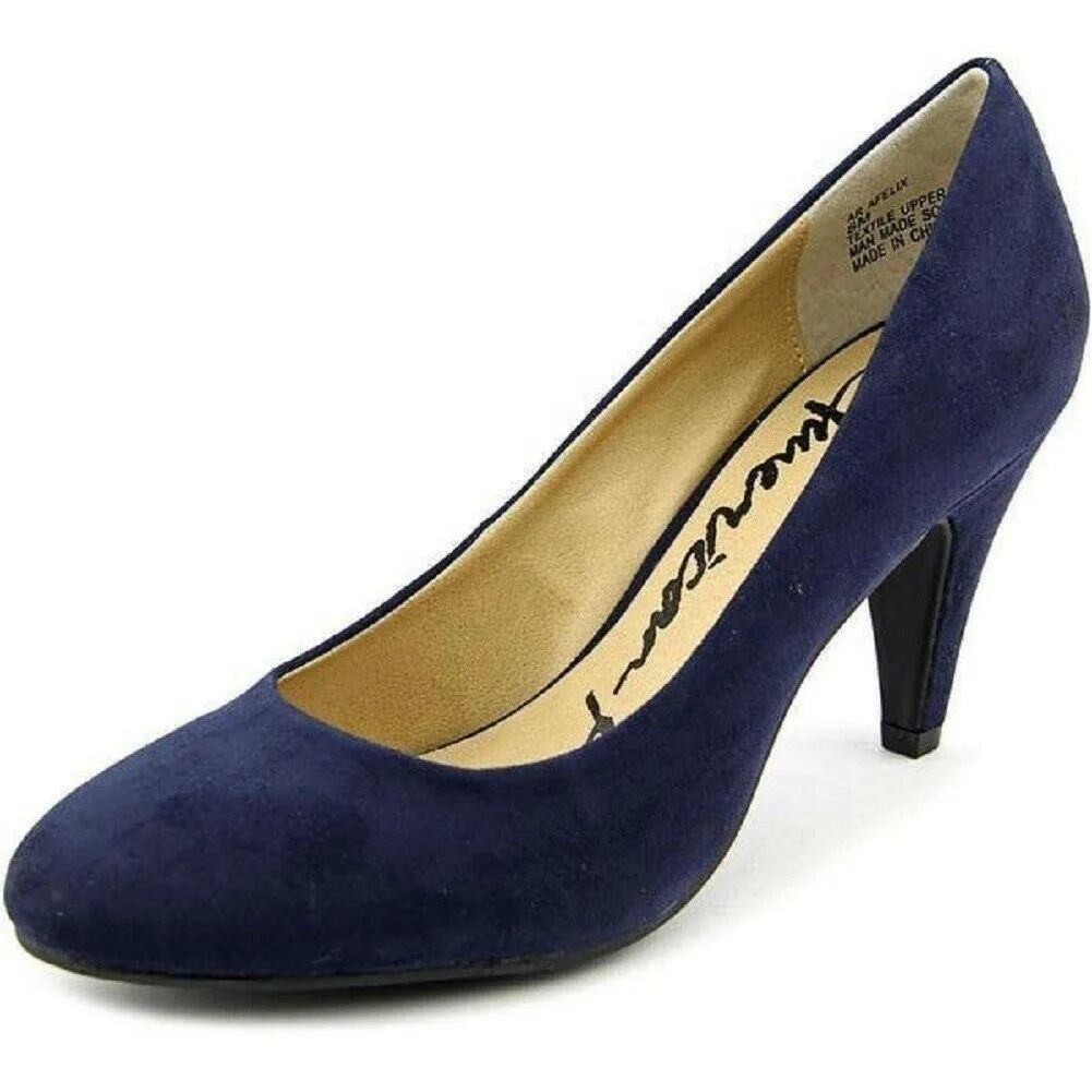 American Rag Women Felix Fabric Round Toe Classic Pumps 3" Heel Shoe US 7 M Blue