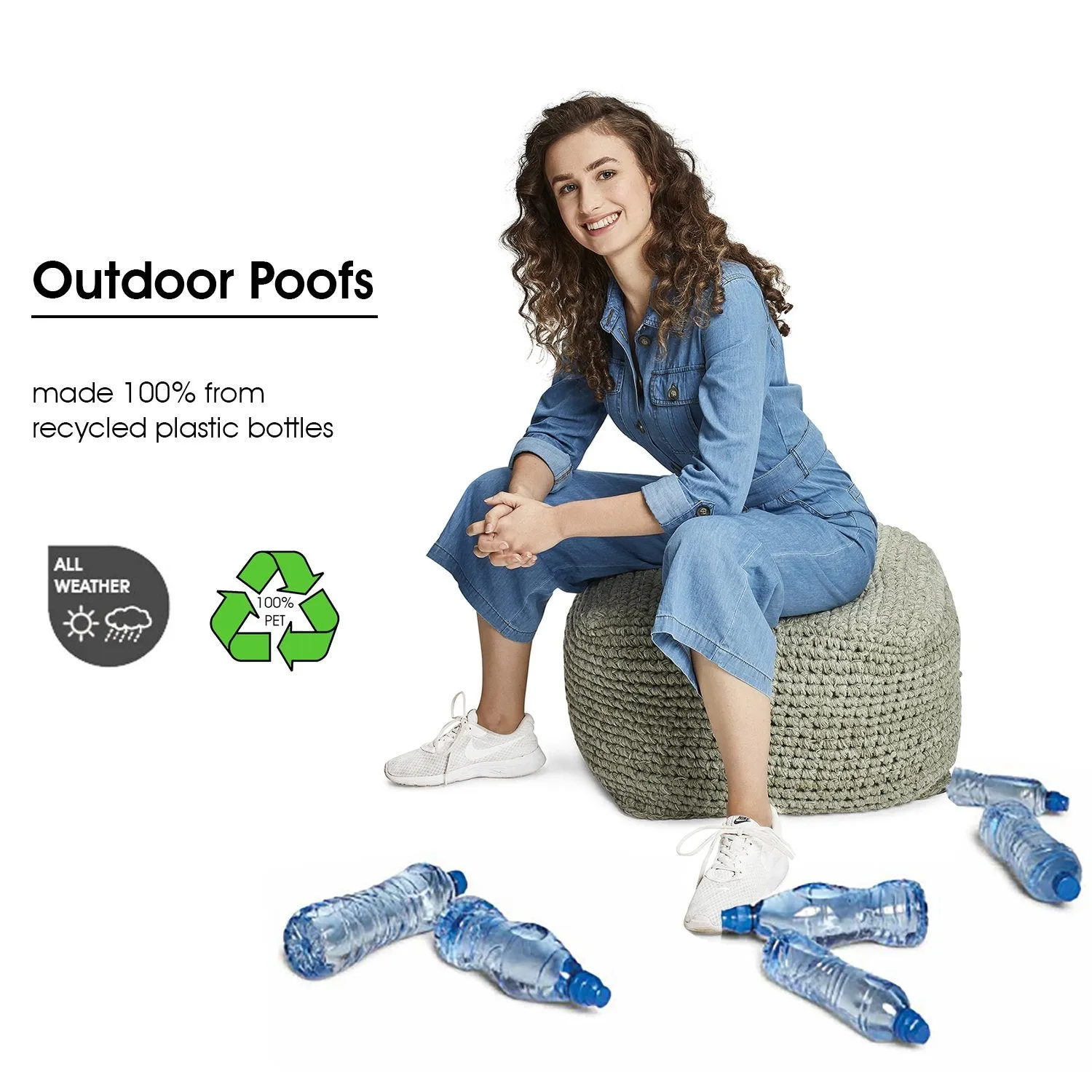 Arezzo Square Outdoor Pouf 55x55 cm