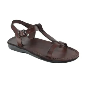 Bathsheba - Leather T Strap Sandal | Brown