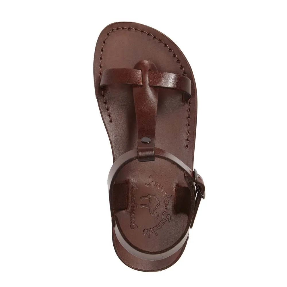 Bathsheba - Leather T Strap Sandal | Brown