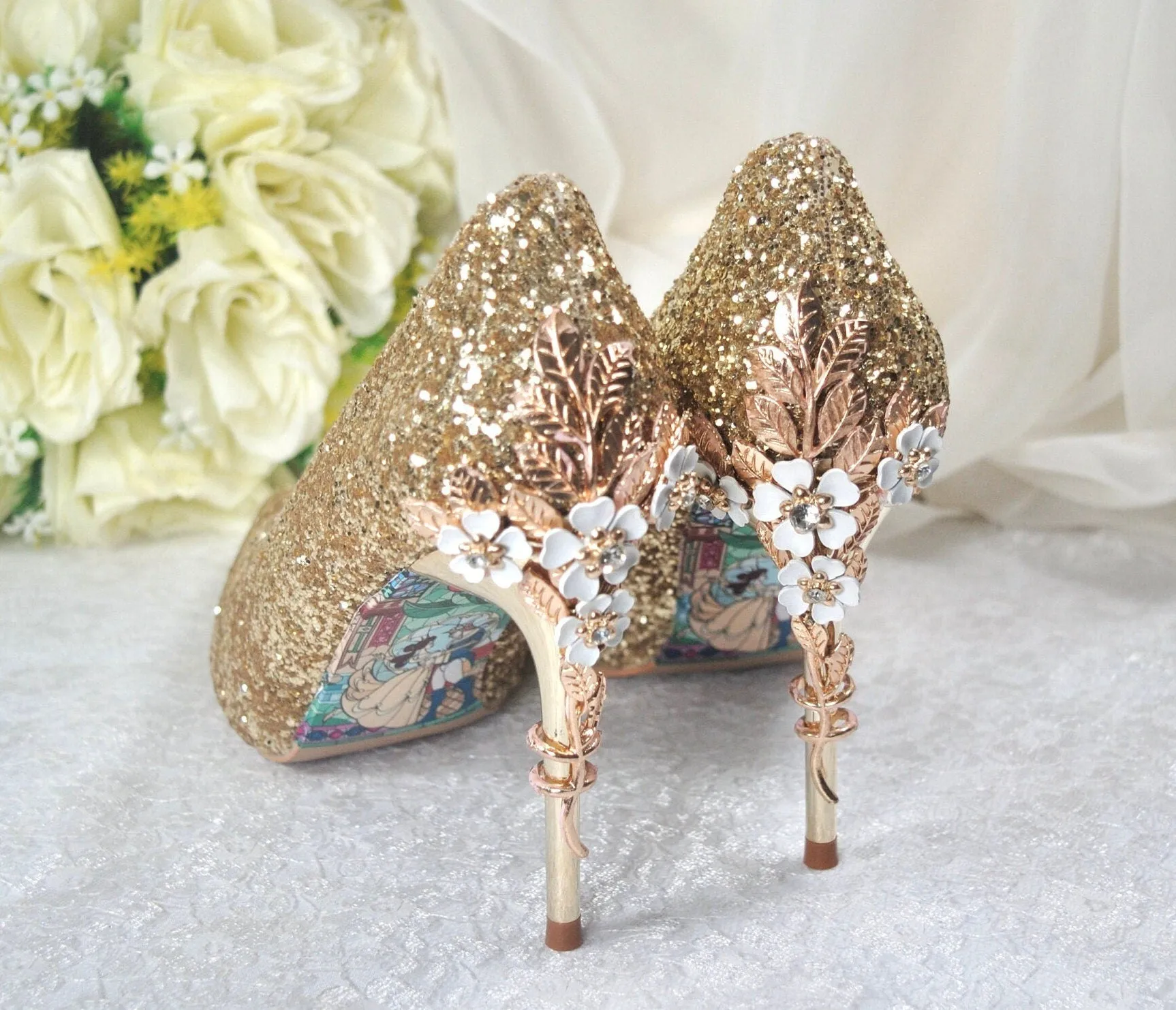 Beauty and the Beast Bridal Shoes UK8/US10.5