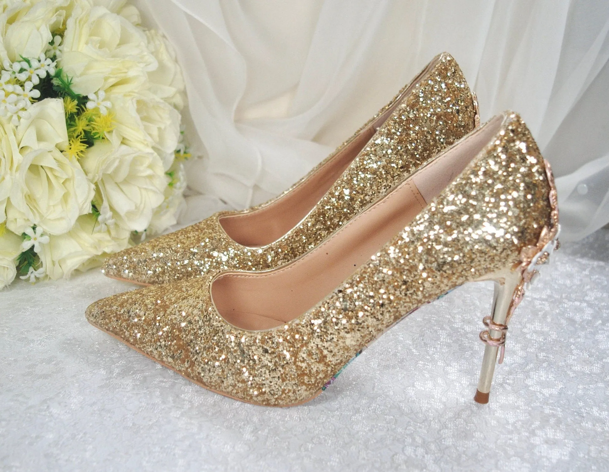 Beauty and the Beast Bridal Shoes UK8/US10.5