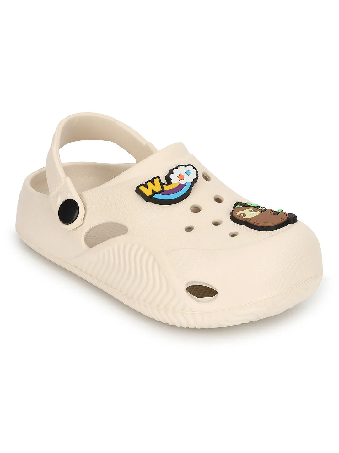 Beige Stylish Slip-On Clogs For Kids-Unisex (TC-LCLOG1-BEIG)
