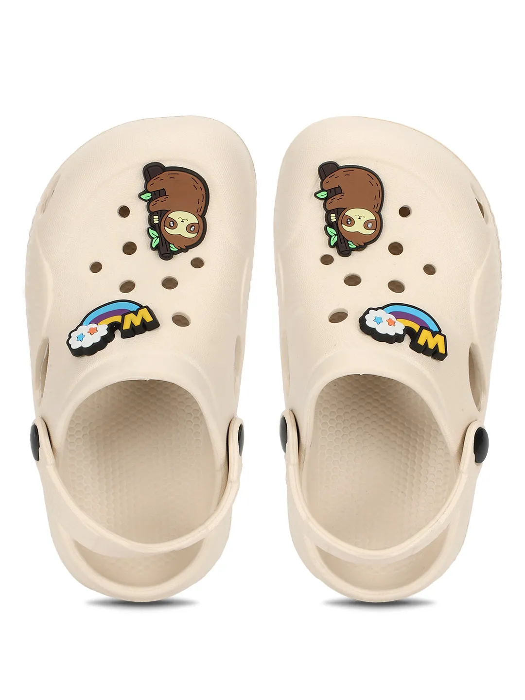 Beige Stylish Slip-On Clogs For Kids-Unisex (TC-LCLOG1-BEIG)