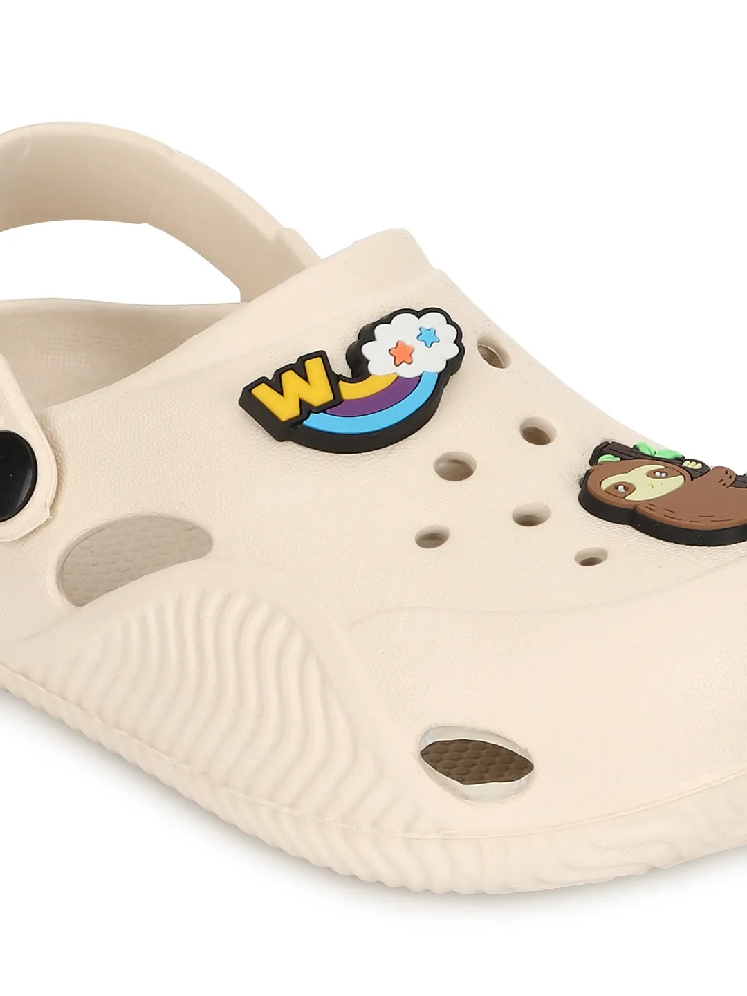Beige Stylish Slip-On Clogs For Kids-Unisex (TC-LCLOG1-BEIG)