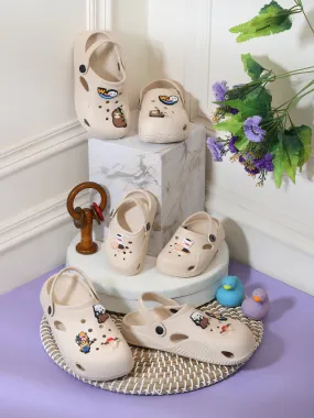 Beige Stylish Slip-On Clogs For Kids-Unisex (TC-LCLOG1-BEIG)