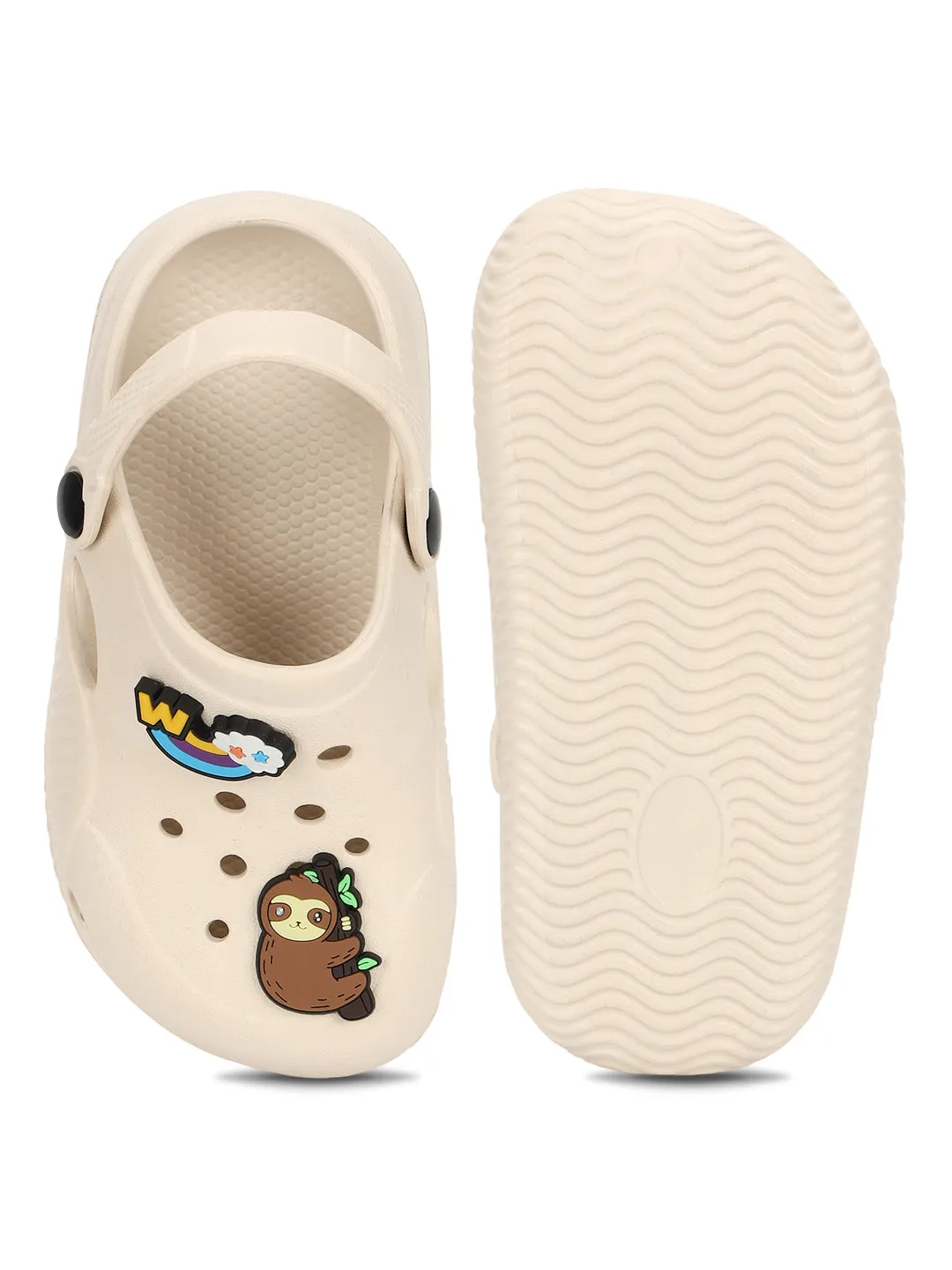Beige Stylish Slip-On Clogs For Kids-Unisex (TC-LCLOG1-BEIG)
