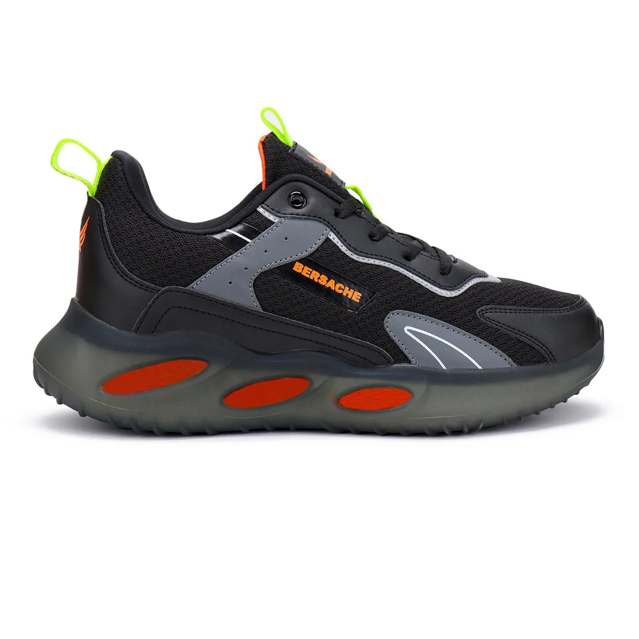 Bersache Lightweight Sports Running Shoes For Men Black-9051