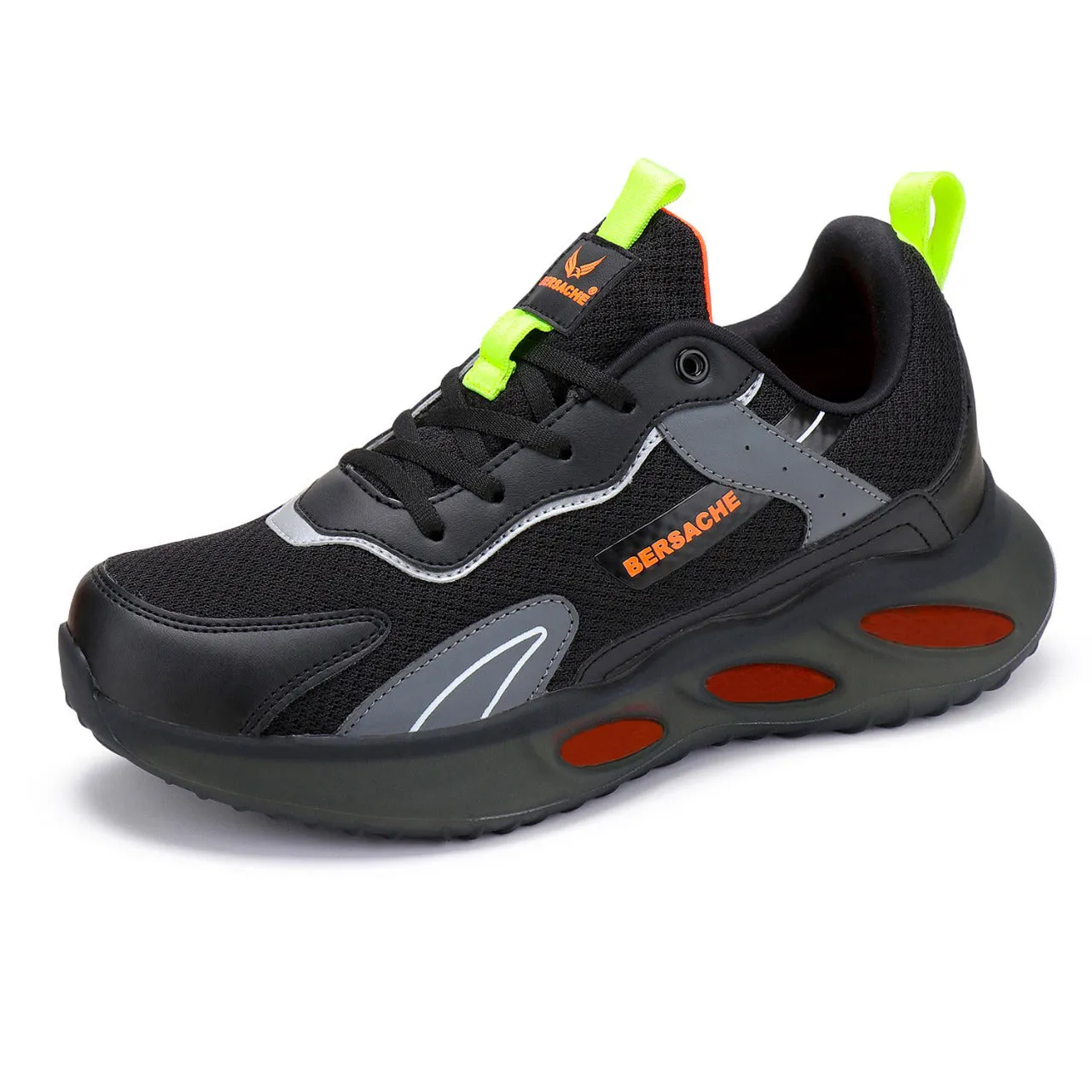 Bersache Lightweight Sports Running Shoes For Men Black-9051