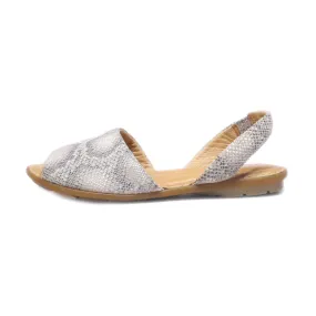 Born Flat Sandals Fabric Grey Colour For Women