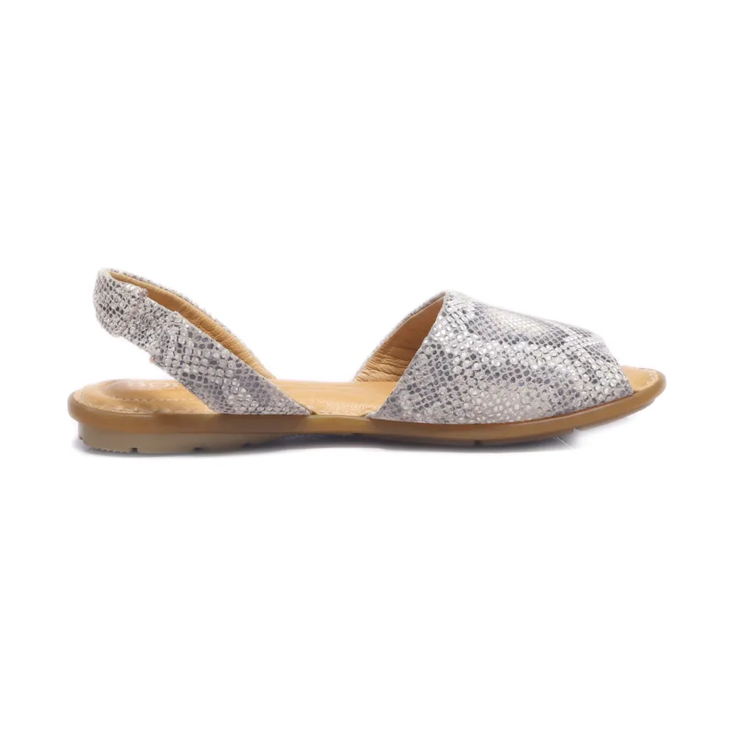 Born Flat Sandals Fabric Grey Colour For Women