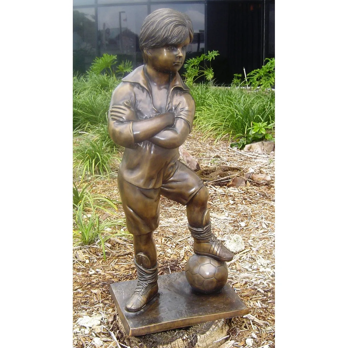 Bronze Outdoor Soccer Statue