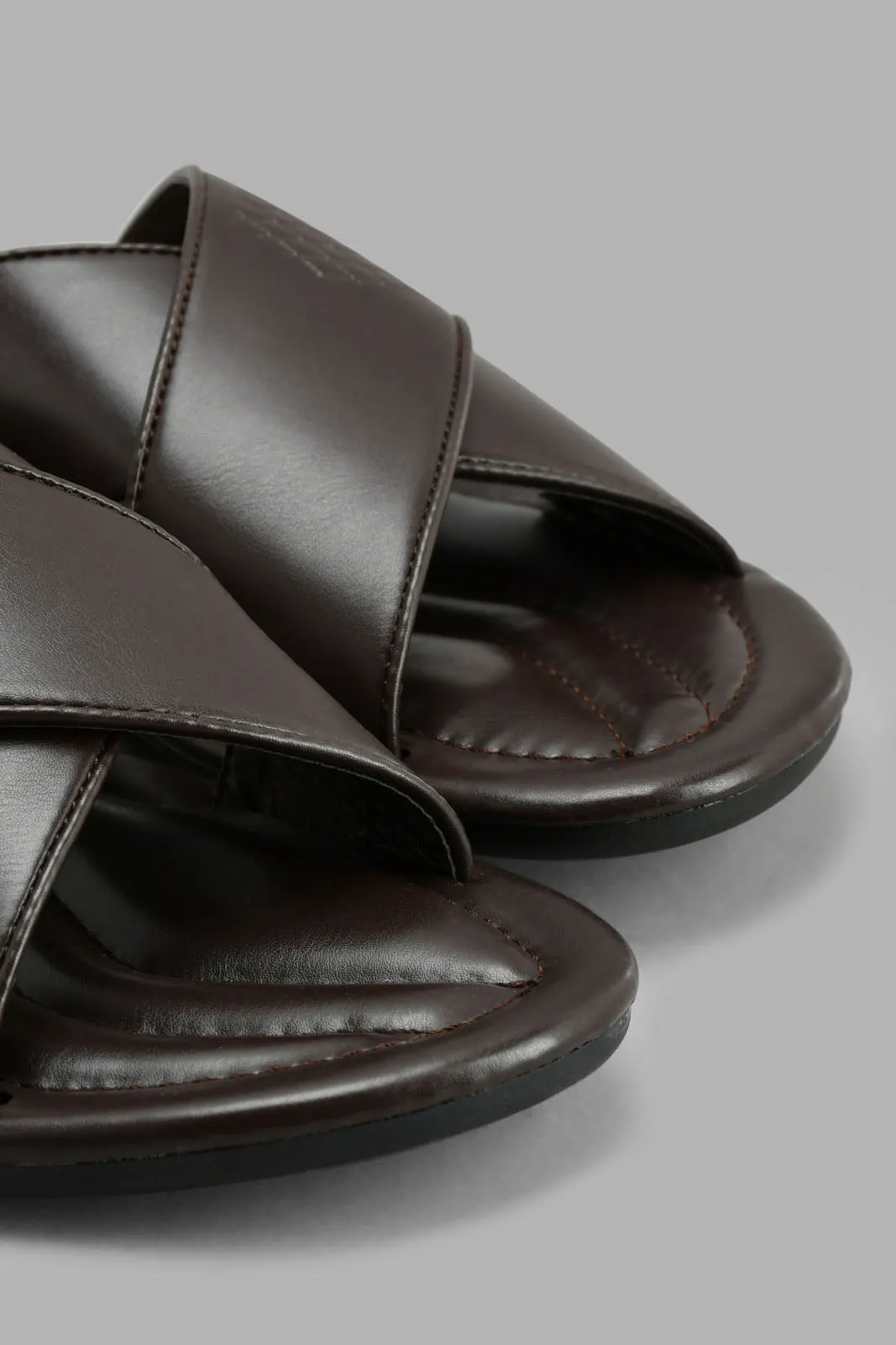 Brown Criss Cross Strap Sandal