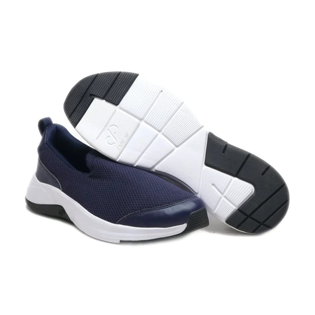 Care Of Casual Slip Ons Leather Blue Colour For Men