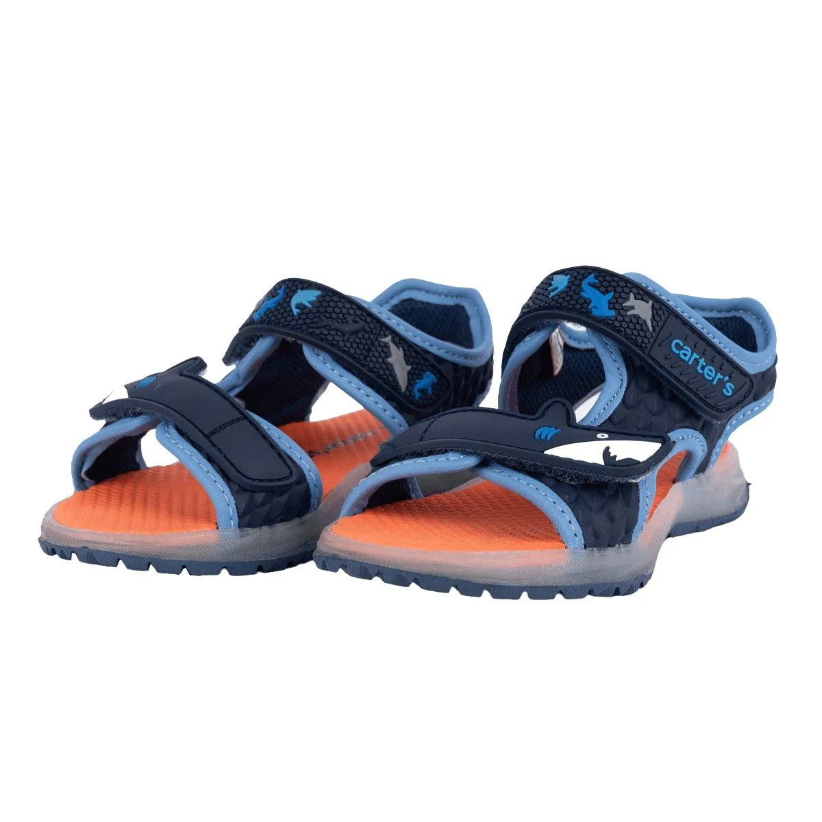 Carter'S Strap Flat Sandals Fabric Blue Colour For Kids