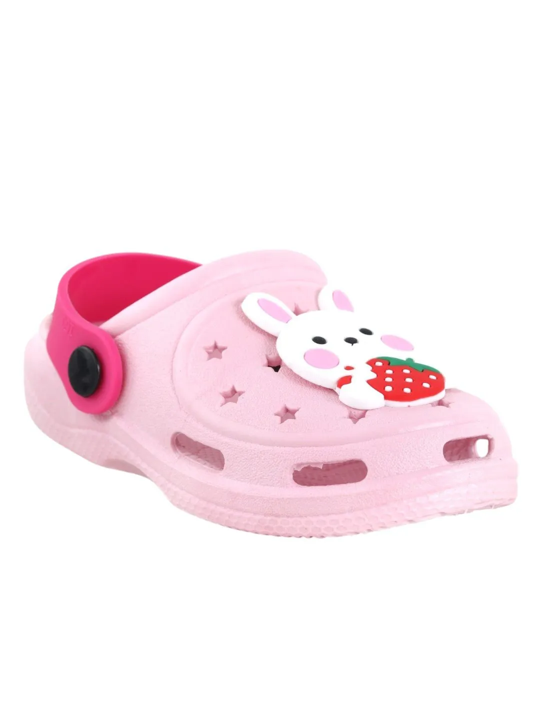 Cheerful Bunny & Strawberry Pink Clogs for Kids - Hop into Comfort