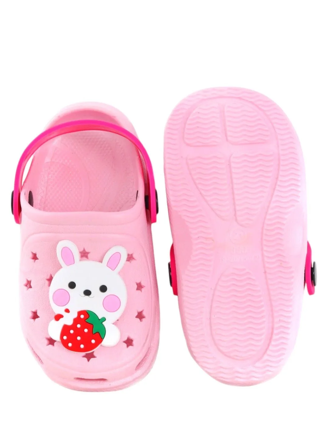Cheerful Bunny & Strawberry Pink Clogs for Kids - Hop into Comfort