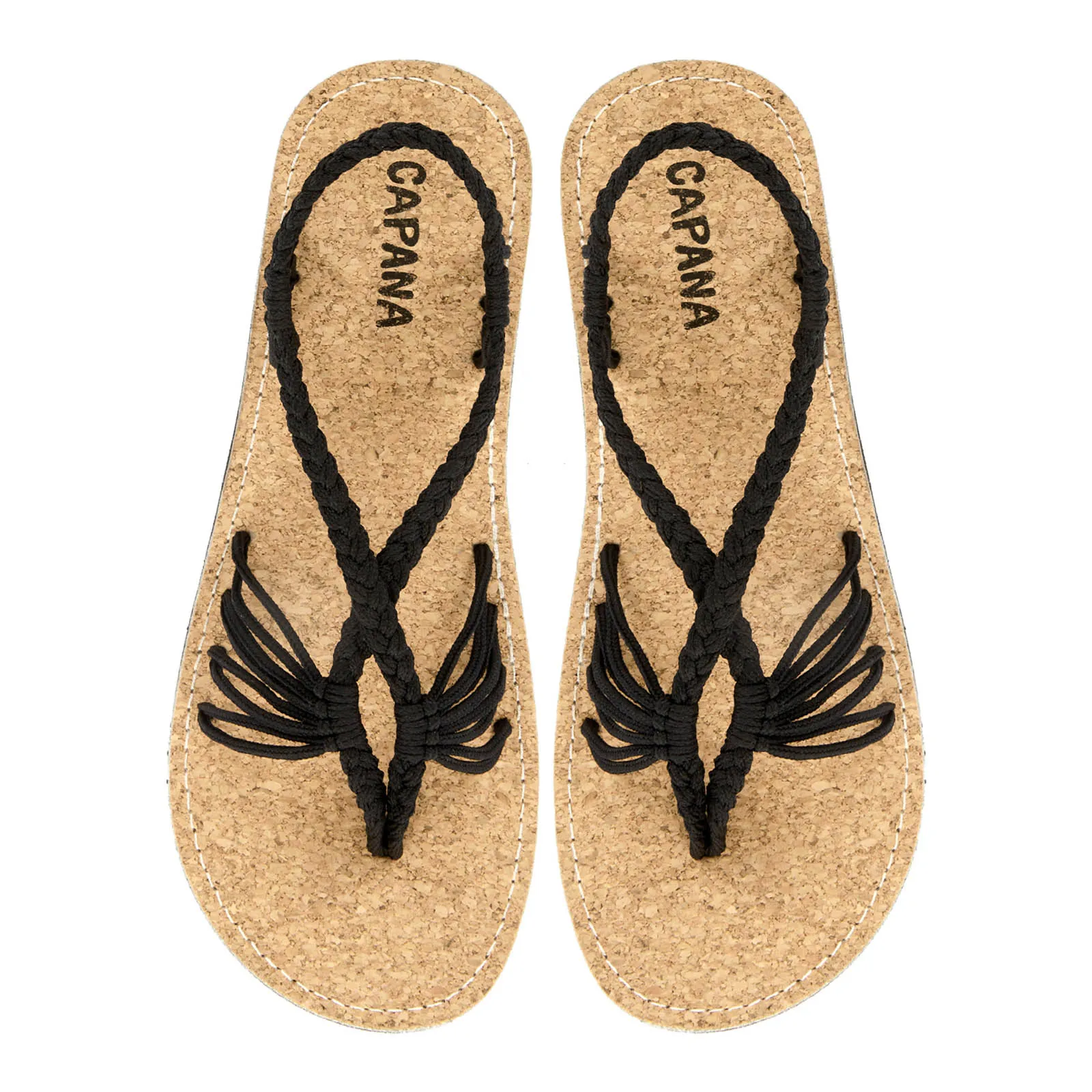 Cocoon - Black Cork Rope Sandals