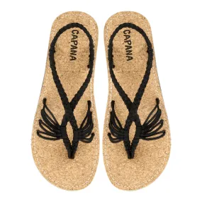 Cocoon - Black Cork Rope Sandals