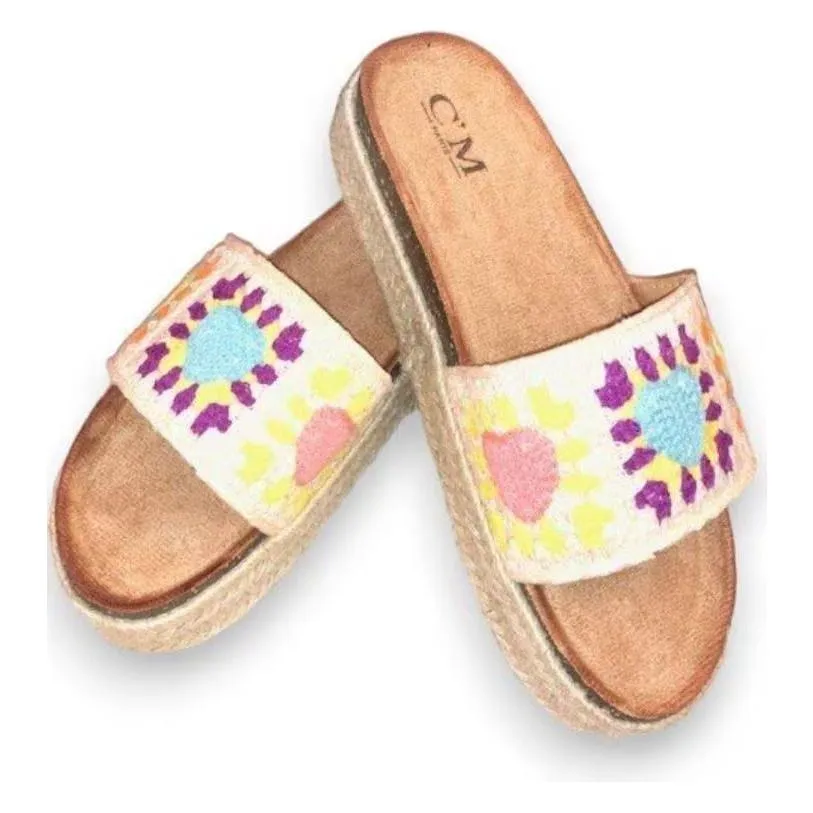 Colorful Braided Embroidery Beach Sandals.