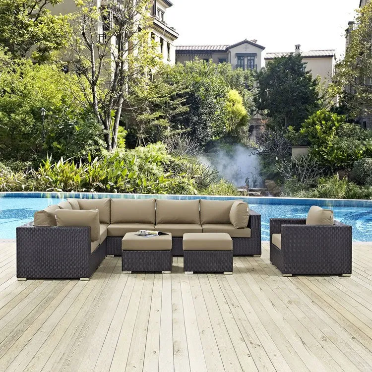 Convene Nine-Piece Outdoor Patio Sectional Set