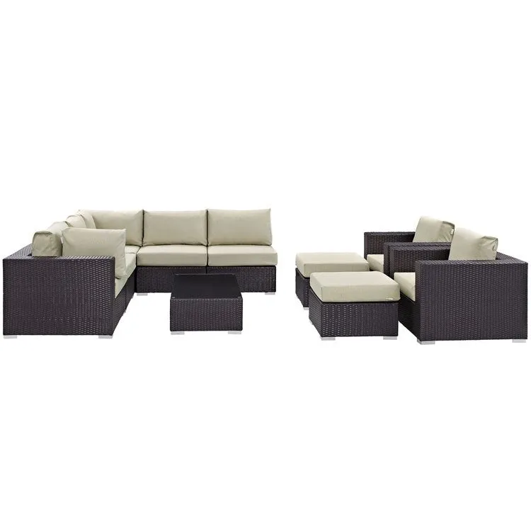 Convene Ten-Piece Outdoor Patio Sectional Set