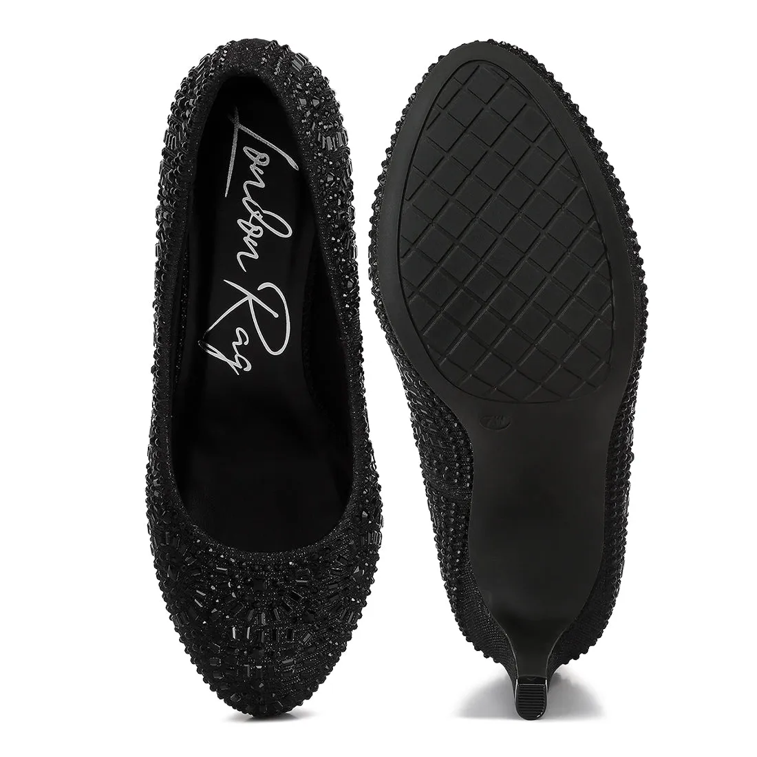 Exquisite Rhinestone-Embellished Stiletto Pumps