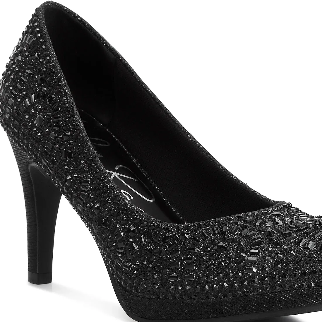 Exquisite Rhinestone-Embellished Stiletto Pumps