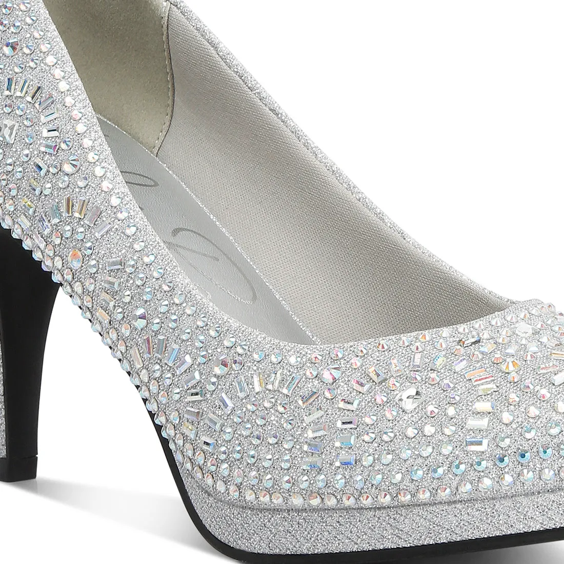 Exquisite Rhinestone-Embellished Stiletto Pumps