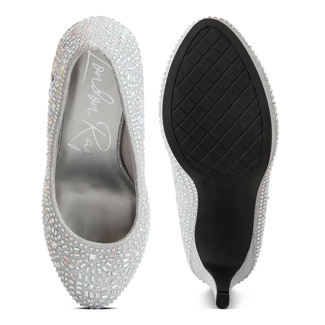Exquisite Rhinestone-Embellished Stiletto Pumps