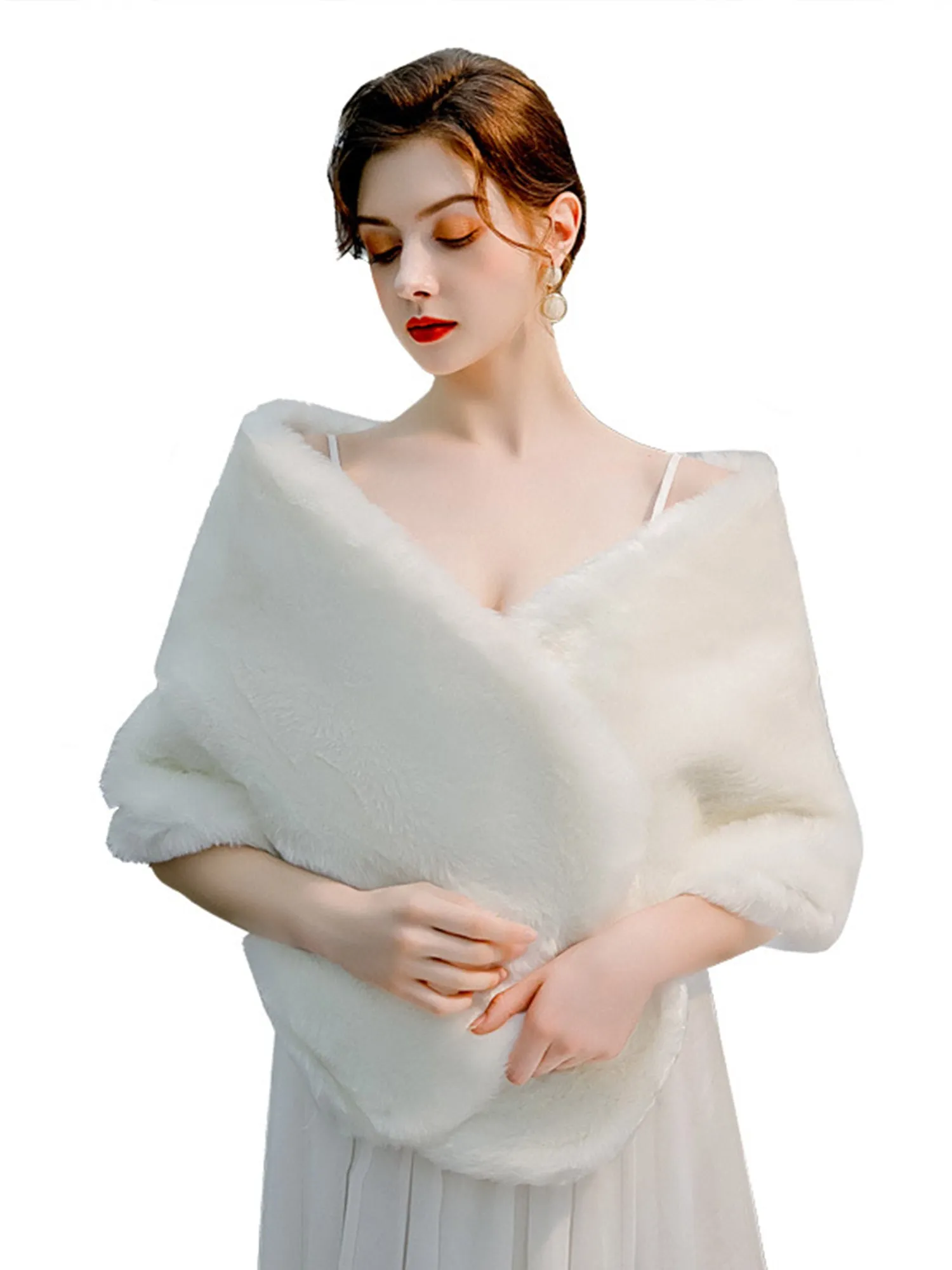 Faux Fur Bridal Wedding Shawl Wrap