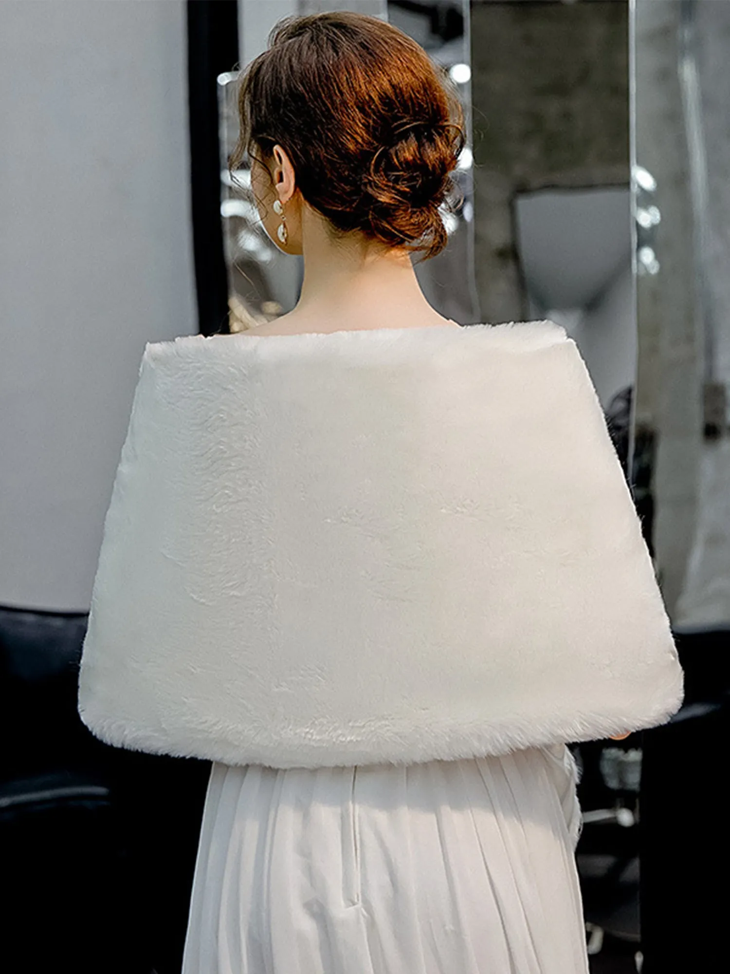 Faux Fur Bridal Wedding Shawl Wrap
