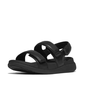 FitFlop F-Mode Go Adjustable Flatform Backstrap Sandals - All Black