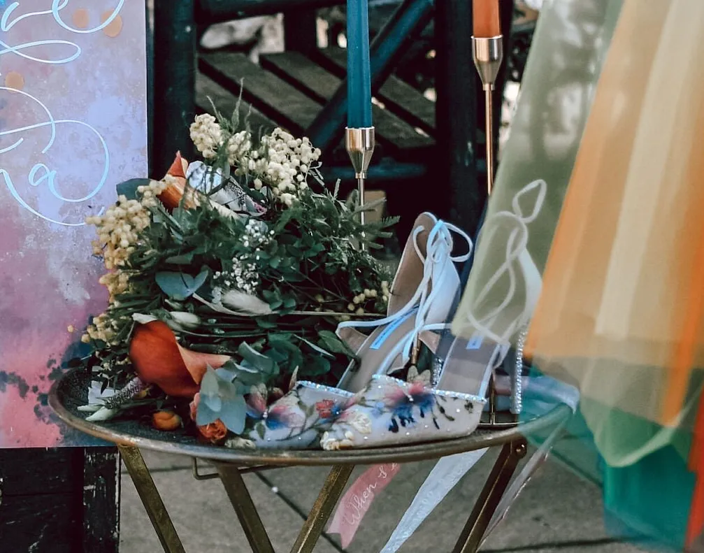 Floral Butterfly Heels
