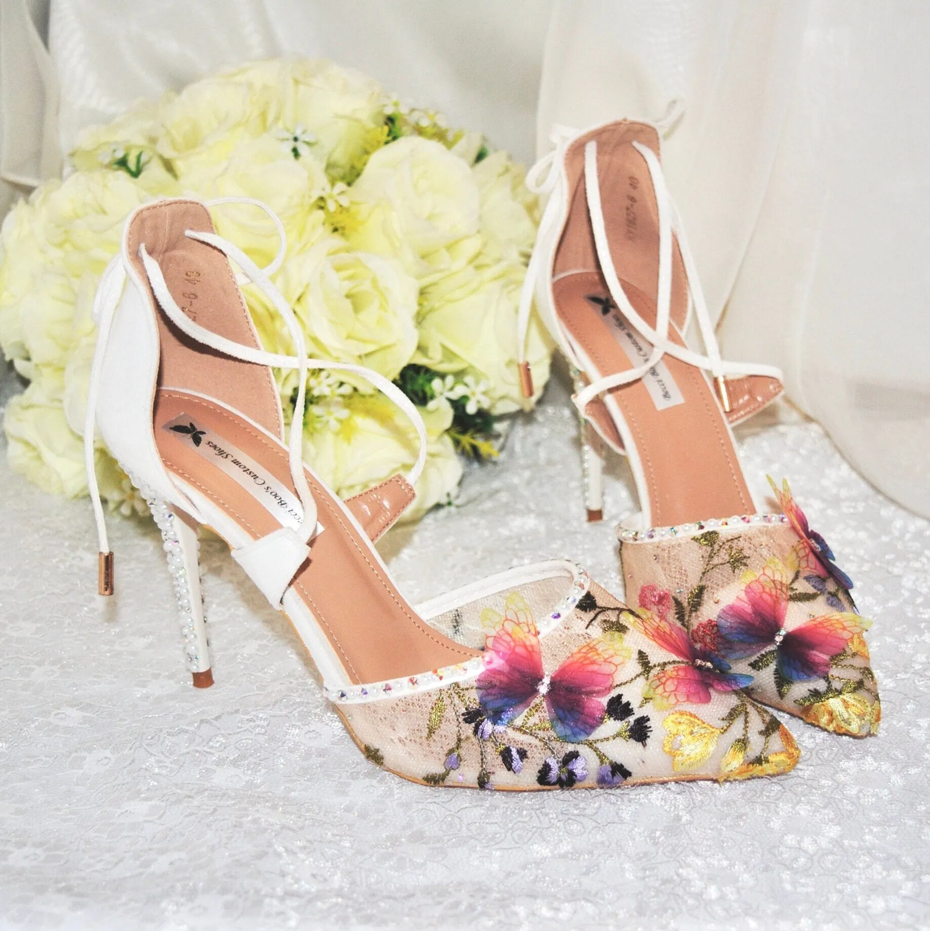 Floral Butterfly Heels